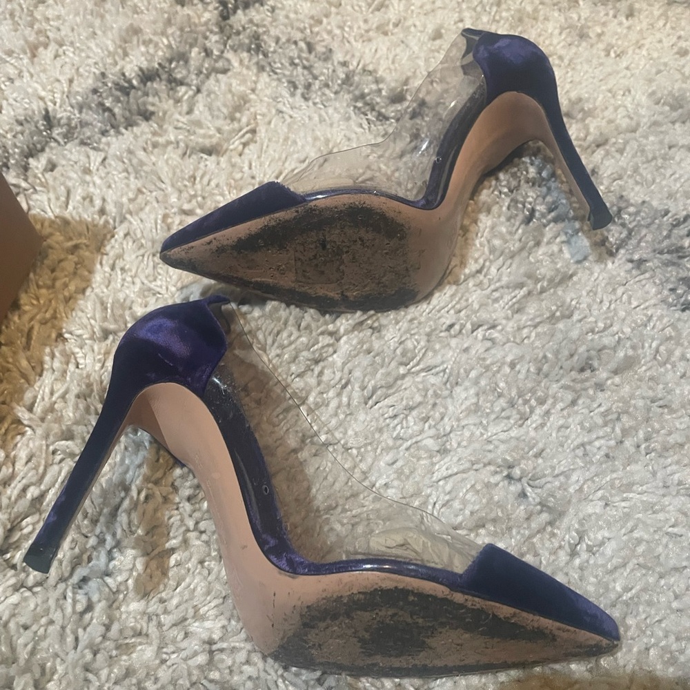 GIANVITO Rossi purple velvet plexi heel - Picture 4 of 7